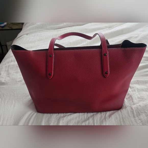 Coach Red Mickey Mouse Leather Tote - Picture 6 of 8